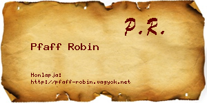 Pfaff Robin névjegykártya